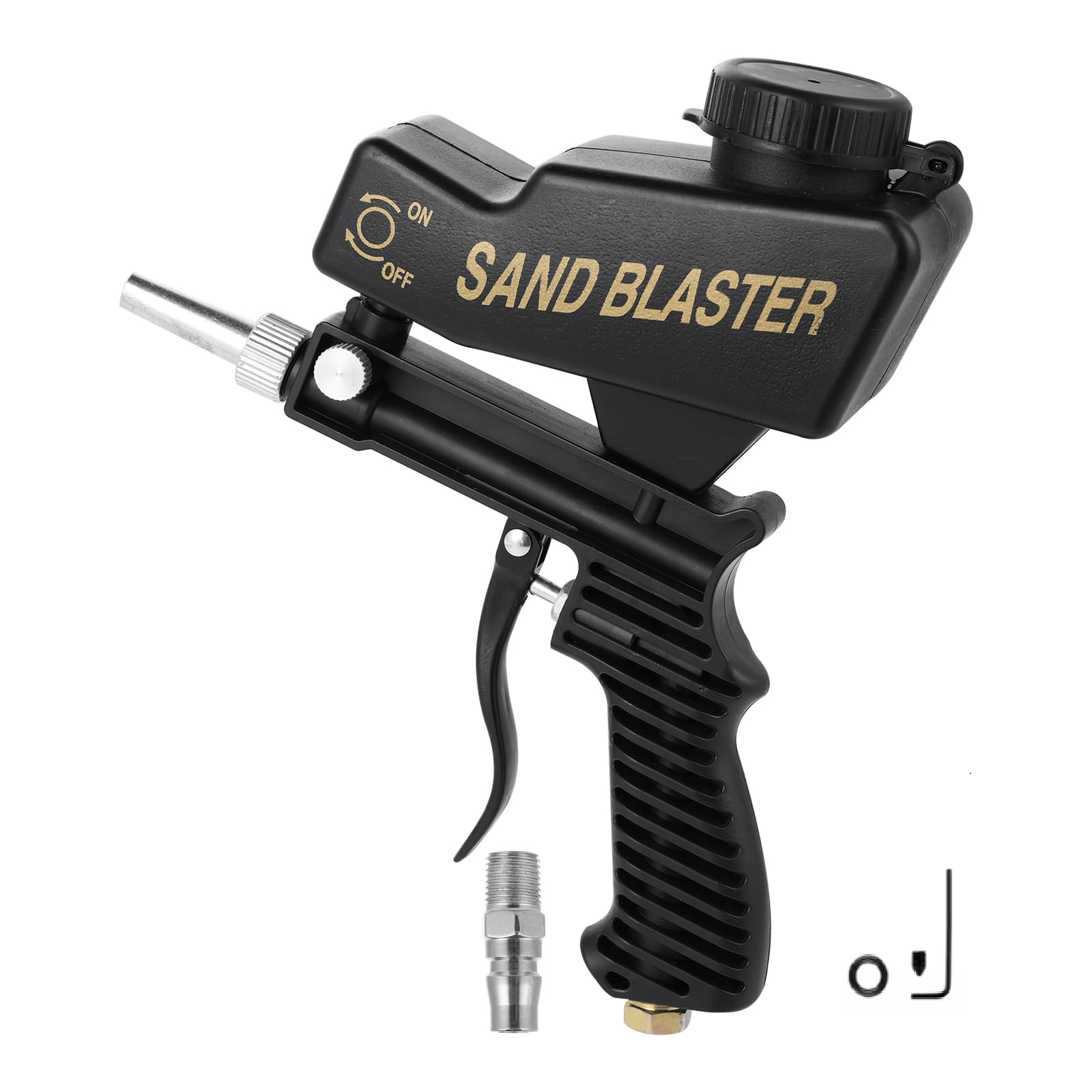 Pistola arenadora neumática portátil 600cc para sandblasting y eliminación de óxido